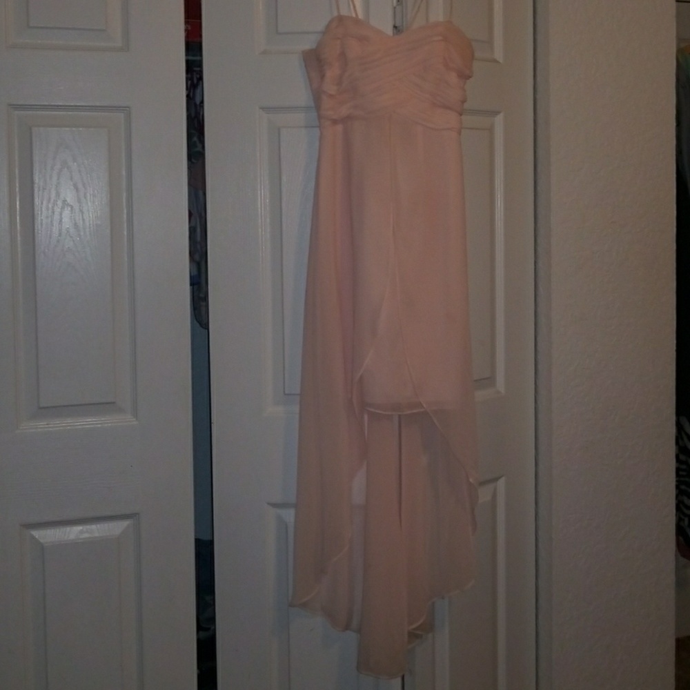 High low peach dress